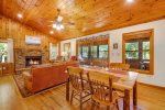 Creekside Hideaway: Dining Area and Living Room